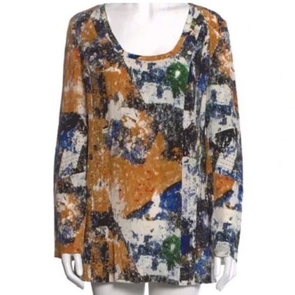 Tory Burch Womens 4 Eileen Silk de Chine Tunic Top Wally
Print Stitch Detail - Picture 3 of 8